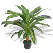 Sztuczne drzewka - vidaXL Sztuczna dracena z doniczką, 90 cm, zielona - miniaturka - grafika 1