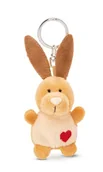 Plecaki - Breloczek królik z sercem 5cm - brązowy - Lojalny towarzysz dla wszystkich grup wiekowych z karabińczykiem, idealny do plecaka, torby, smyczy lub kluczy 62076 - miniaturka - grafika 1