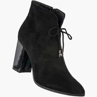 Botki damskie - Botki Damskie Buty Ocieplane Na Obcasie Eleganckie Na Zimę Klasyczne Czarne GOODIN Czarny 40 - miniaturka - grafika 1
