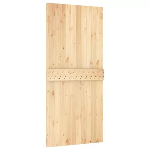 Drzwi przesuwne z osprzętem, 95x210 cm, lite drewno sosnowe Lumarko! - Drzwi wewnętrzne - miniaturka - grafika 4