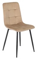 Krzesła - Beżowe nowoczesne pikowane krzesło D4-N10 - miniaturka - grafika 1