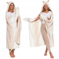 Piżamy damskie - KOC Z RENIFEREM Ciepła Kocobluza Świąteczna Kocyk z Kapturem ŚWIĘTA MORAJ - miniaturka - grafika 1