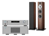 Zestawy stereo - Rotel RC-1572 MkII (srebrny) + RB-1582 MkII (srebrny) + 704 S3 (mokka) - miniaturka - grafika 1
