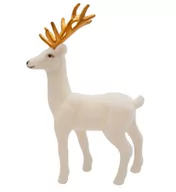 Ozdoby bożonarodzeniowe - Renifer Świąteczny Ze Złotym Porożem Biały Glamour 23 Cm - miniaturka - grafika 1