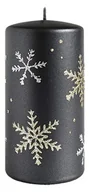 Świece - Świeca FROST walec średni 7xh14cm parafinowa czarna - miniaturka - grafika 1