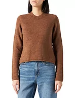 Swetry damskie - Noisy may Damski sweter Nmson L/S O-Neck Semi Crop Knit S krótki sweter, Beaver Fur, XS - miniaturka - grafika 1