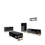 Inne meble do salonu - Zestaw Mebli do Salonu 2 Czarny Oslo Vivaldi Meble Czarny, Buk - miniaturka - grafika 1