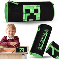 Piórniki - Minecraft Creeper Czarno-zielony piórnik szkolny dla chłopca, TUBA, saszetka na przybory szkolne 22x8x8cm - miniaturka - grafika 1