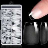 Pielęgnacja stóp - TEMU 240 szt. Ultra-Krótkie Sztuczne Paznokcie Baletowe – Półmatowe i Błyszczące, z Etui do Przechowywania, Kształt Nude dla Dłoni i Stóp, Łatwa - miniaturka - grafika 1