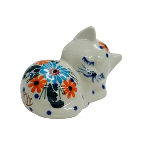 Ceramiczny kotek spioch Ceramika Bolesławiec - Figurki dekoracyjne - miniaturka - grafika 1