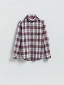 Koszule męskie - Reserved - Koszula regular fit w kratę - czerwony - miniaturka - grafika 1