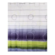 Zasłony prysznicowe - Zasłonka prysznicowa 180 x 180 cm poliester okręgi i pasy AWD Interior - miniaturka - grafika 1