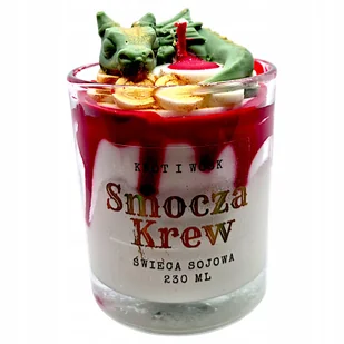 Świeca naturalna sojowa ozdobna Smok prezent ręcznie wykonana Smocza krew - Świece - miniaturka - grafika 1