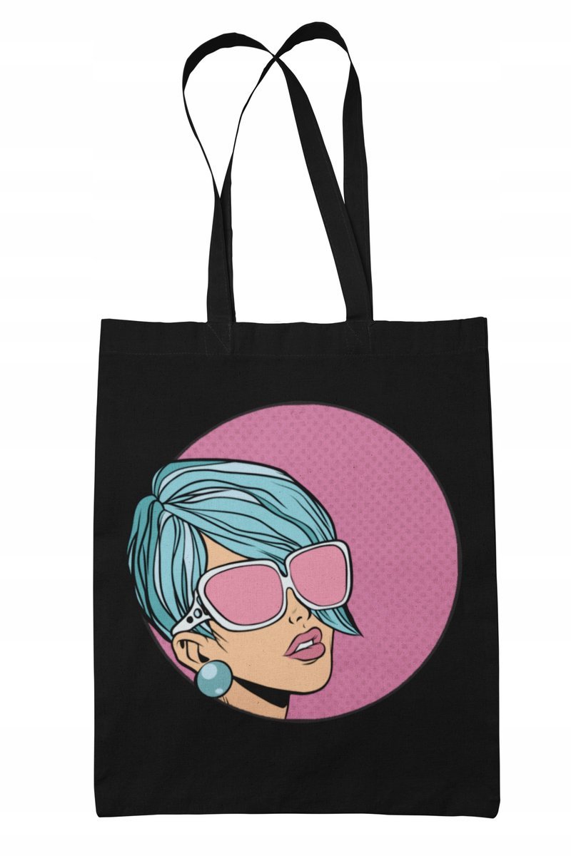 Torba Shopper-Materiałowa-Na Ramie-Pop Art-Komiks