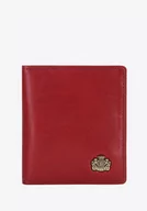 Etui na dokumenty i karty - Etui na karty ze skóry z herbem bez zapięcia czerwone - miniaturka - grafika 1