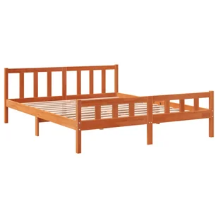vidaXL Łóżko z litego drewna bez materaca wosk brązowy 180x200 drewno sosnowe - Łóżka - miniaturka - grafika 1