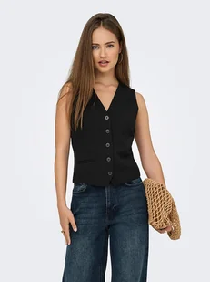 ONLY Kamizelka w kolorze czarnym - Kamizelki damskie - miniaturka - grafika 1