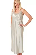 Piżamy damskie - Marlon Damska koszula nocna Juno Strappy Satin & Floral Lace, Szarobeżowy, 40-42 - miniaturka - grafika 1