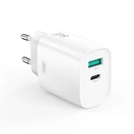 Ładowarki do telefonów - XO ŁADOWARKA SIECIOWA CE29 PD 20W 1X USB-C 1X USB BIAŁA - miniaturka - grafika 1