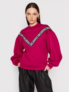 Bluzy damskie - Karl Lagerfeld Bluza Bi-Colour Logo 220W1802 Różowy Relaxed Fit - grafika 1