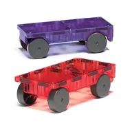 Klocki - Zestaw Do Rozbudowy Cars 2 El. Czerwony I Fioletowy Magna Tiles - miniaturka - grafika 1