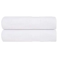 Ręczniki - vidaXL Ręczniki kąpielowe, 2 szt., białe, 70x140 cm, bawełna 100% - miniaturka - grafika 1