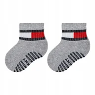 Skarpetki damskie - TOMMY HILFIGER SKARPETY SKARPETKI DZIECIĘCE 2 PARY SZARE r.23-26 - miniaturka - grafika 1