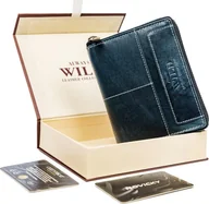 Portfele - Always Wild Pionowy Portfel Męski Na Zamek Z Przeszyciami, Skóra Naturalna ! - miniaturka - grafika 1