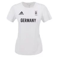 Koszulki i topy damskie - adidas Damski T-shirt Ger H.rdy T-shirt damski biały czarny/biały 36 - miniaturka - grafika 1