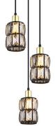 Lampy sufitowe - Globo Wolli 15761-3B lampa wisząca zwis 3x40W E14 czarna/dymiona - miniaturka - grafika 1