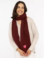 Apaszki i szaliki damskie - Zwillingsherz Szal "Heart" w kolorze bordowym - 35 x 48 cm - miniaturka - grafika 1