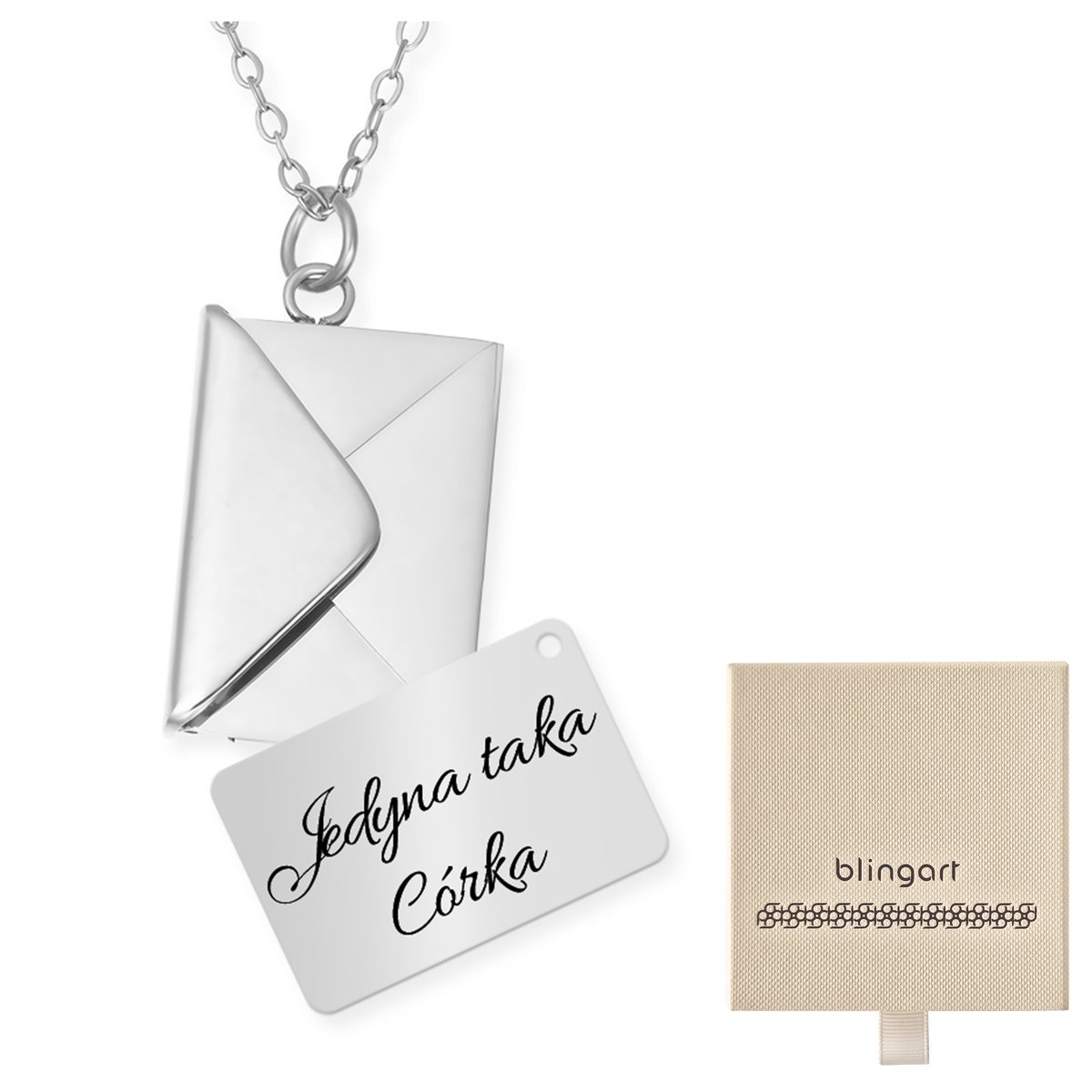 Naszyjnik celebrytka z grawerem KOPERTA