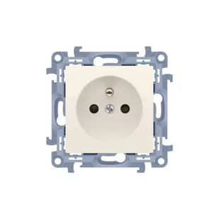 LEDart pojedyncze z uziemieniem kremowe CGZ1.01/41 Kontakt Simon10 - Gniazdka elektryczne - miniaturka - grafika 1