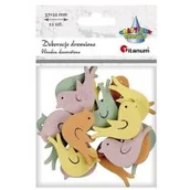 Pozostałe akcesoria dla plastyków - Titanum Drewniane ptaszki 37x22mm pastelowe 12szt - miniaturka - grafika 1