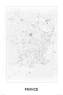 Plakaty - Plakat NICE WALL France, black and white, mapa 61x91,5 cm - miniaturka - grafika 1
