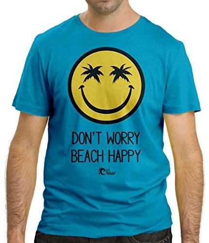 Cressi Beach Koszulka męska 'Don't Worry Beach Happy ' NIEBIESKI XL