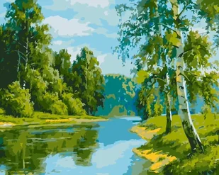 Malowanie po numerach Brzozowa krawędź 40x50 cm - Kolorowanki, wyklejanki - miniaturka - grafika 1