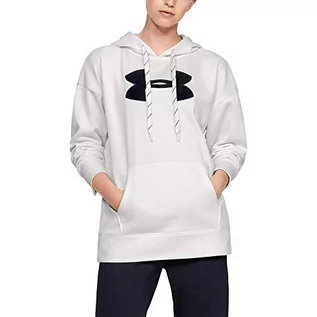 Bluzy damskie - Under Armour damska bluza z kapturem z syntetycznego polaru z logo szenilowym, biały, XS - grafika 1