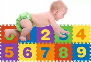 Mata Piankowa Puzzle Eva Z Ramką Cyfry 10 El 30x30 - Skoczki dla dzieci - miniaturka - grafika 1