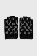 Rękawiczki - Karl Lagerfeld mitenki skórzane damskie kolor czarny - miniaturka - grafika 1