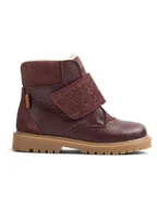 Botki damskie - Wheat Skórzane botki zimowe w kolorze brązowym - miniaturka - grafika 1