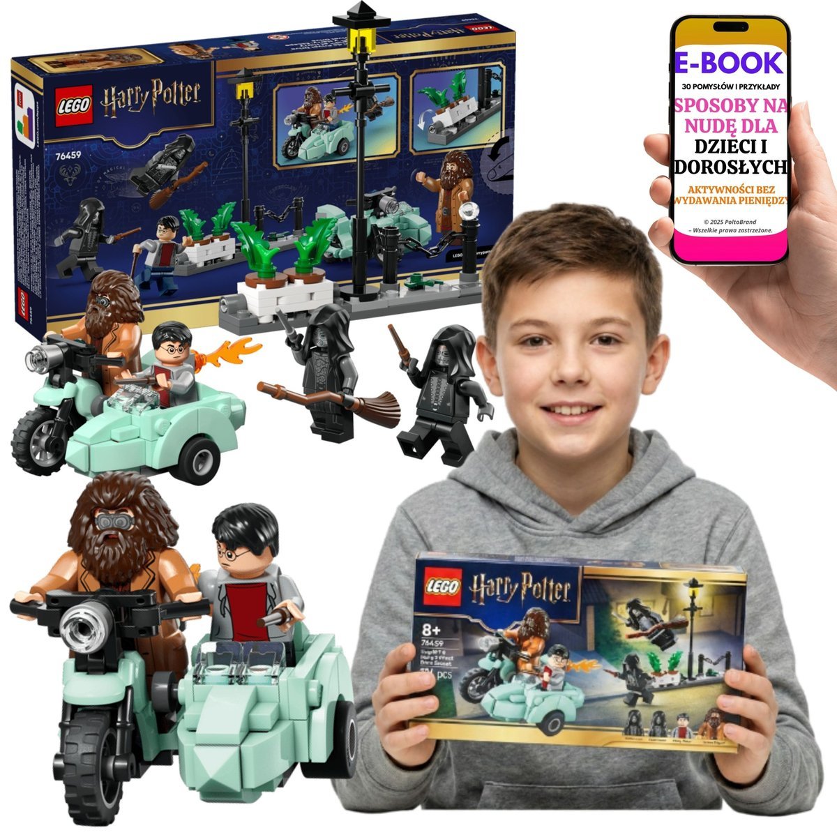 LEGO Harry Potter 76459 Scena z Insygniów Śmierci Motocykl Hagrida Zestaw Kolekcjonerski + E-BOOK-3