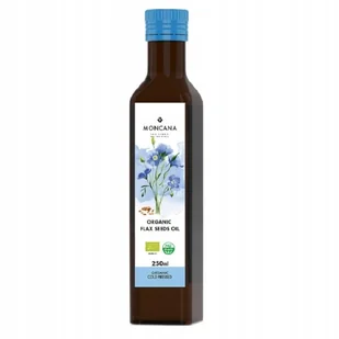 Olej Lniany Tłoczony na Zimno 250ml BIO Omega-3 MONCANA - Zdrowa żywność - miniaturka - grafika 1