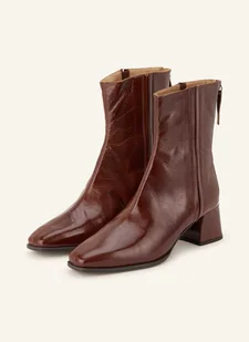 Unisa Botki Lakierowane Lucas braun - Botki damskie - miniaturka - grafika 1