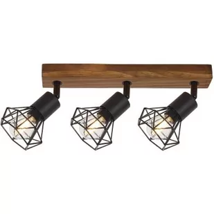 Rabalux Zeus lampa podsufitowa 3x40W czarny mat/dąb 3139 - Lampy sufitowe - miniaturka - grafika 1