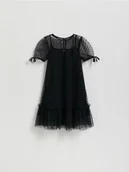 Sukienki i spódniczki dla dziewczynek - Reserved - Sukienka w groszki - czarny - miniaturka - grafika 1