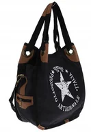 Torebki damskie - Torebka damska duża pojemna worek na ramię shopper listonoszka z208 Czarna - miniaturka - grafika 1