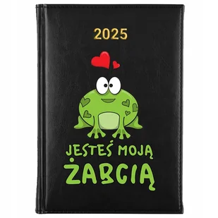 KALENDARZ KSIĄŻKOWY NOTES CZARNY PLANNER Dzienny A5 2025 Śmieszne WZORY - Notesy i bloczki - miniaturka - grafika 1