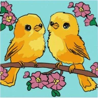 Malowanie po numerach - Ideyka Malowanie po numerach - Tęczowe ptaki Kids 25x25 - miniaturka - grafika 1