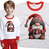Piżamy dla dziewczynek - Piżama dziecięca Świąteczny Gnom Krasnal Z Kubkiem Święta Zima 98/104 - VoloDonum - miniaturka - grafika 1